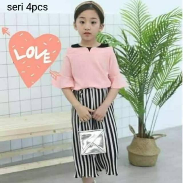  SETELAN  ANAK PEREMPUAN IMPORT SETELAN  PLISKET  ANAK 