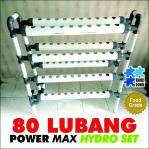 80 lubang power max HIDROPONIK NFT / DFT Set + Bonus