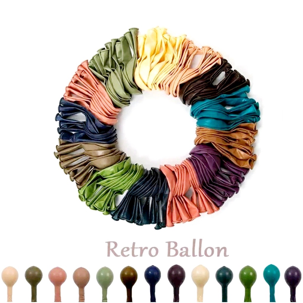 Balon latex 5 inch retro vintage doff satuan 5" isi balon bobo / pvc