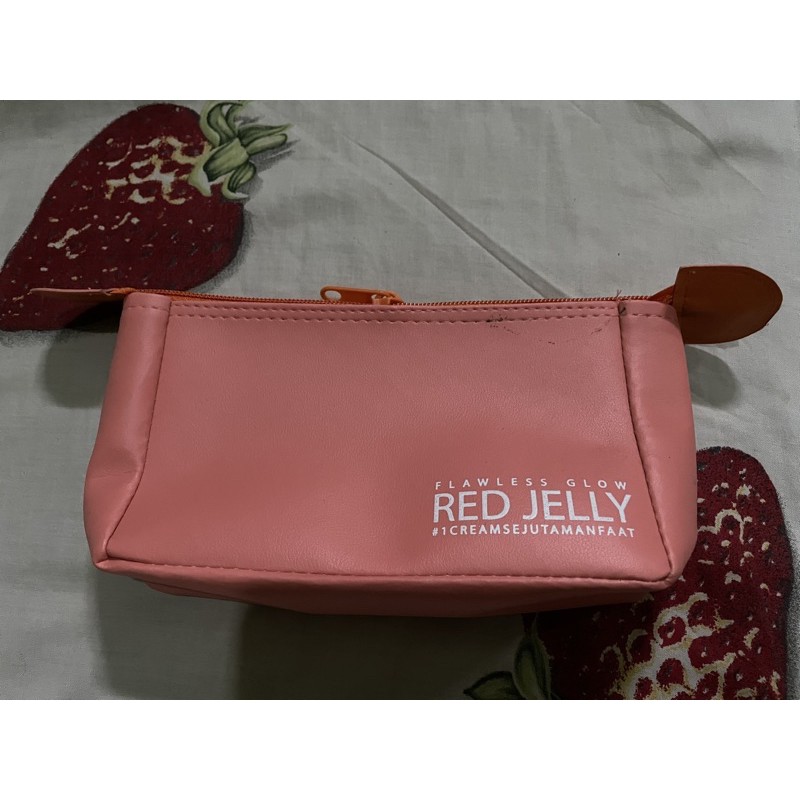 Pouch Pink Red Jelly MS Glow / wadah / tempat / kantong
