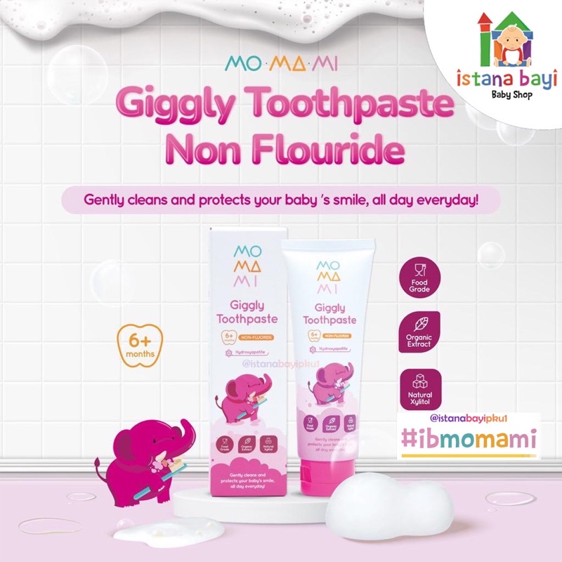 Momami Giggly Toothpaste Non Flouride 50gr / Pasta Gigi Bayi