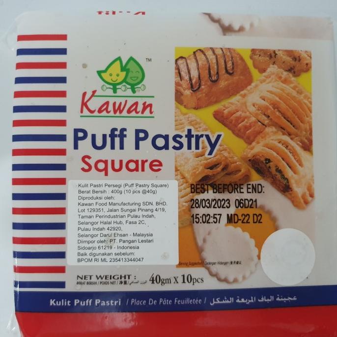 

Puff Pastry Square KAWAN 400g (isi 10 pcs) TERMURAH !!!