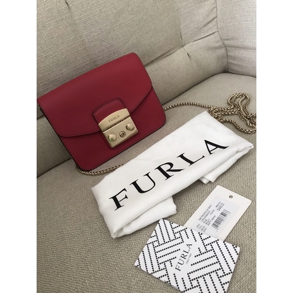 PRELOVED tas Furla mini metropolis ruby original authentic bag