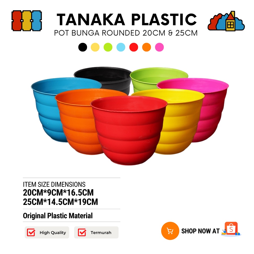 TANAKA Pot Bunga Model New Tawon 20cm 25cm Warna Pelangi Pot Sedang Besar Media Tanam Pohon Kaktus