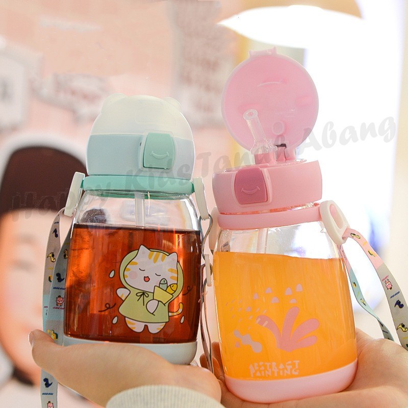 COD BOTOL MINUM ANAK VIRAL 600ML KARAKTER LUCU TALI SEDOTAN TEMPAT MINUM KARAKTER CUTE NEW MURAH