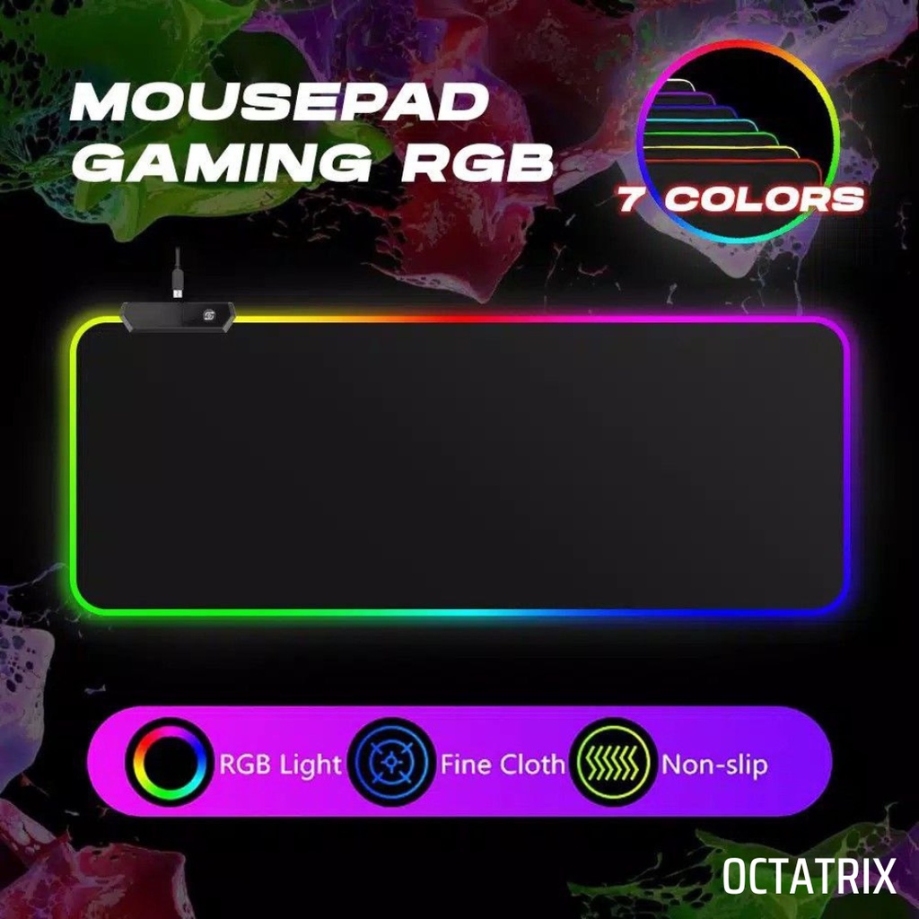 Mouse Pad Gaming Glowing LED High Precision Mousepad RGB XL 80cm*30cm Besar For PC