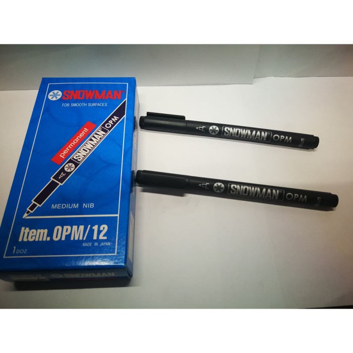 TULIS-ALAT- MURAH SPIDOL PEN PERMANENT SNOWMAN OHP OPM / OPF - OPF, BIRU -ALAT-TULIS.