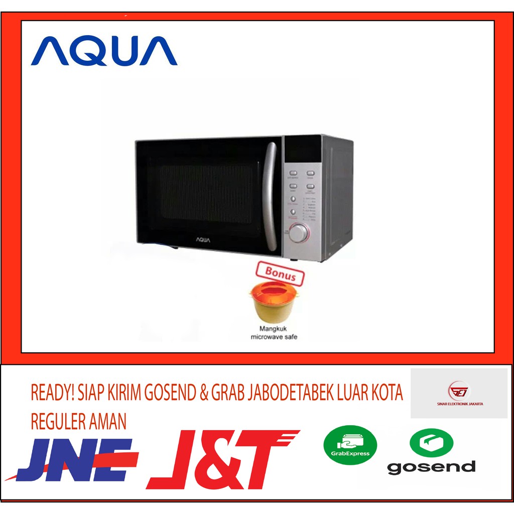 AQUA SANYO Microwave Oven AEM-S1812S. Kapasitas 17 Liter. Low Watt 400 Watt. Baru Bergaransi Resmi