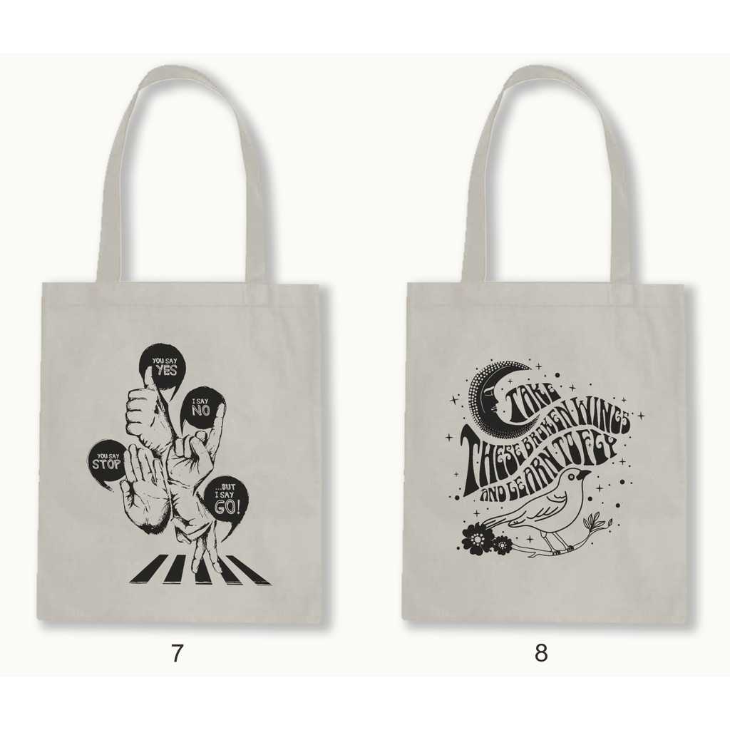 TOTE BAG RESLETING - THE BEATLES Quotes series