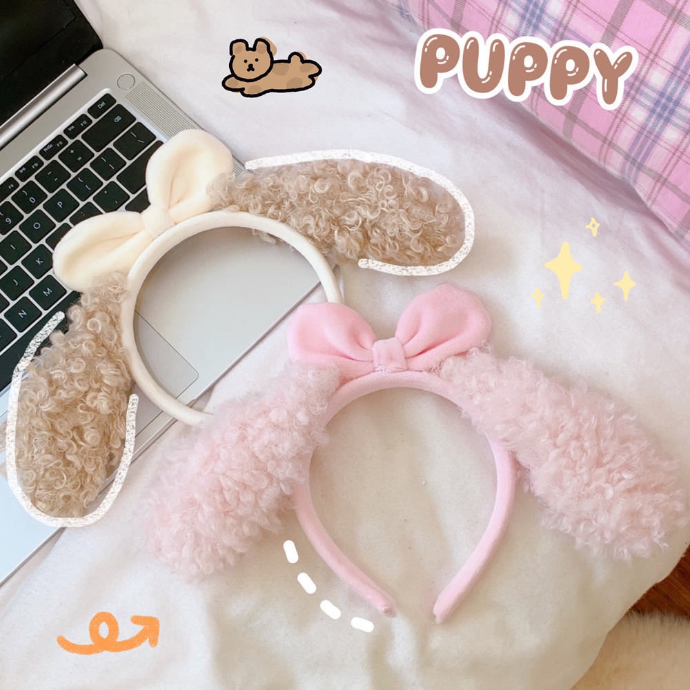 Jual Town Shell Puppy Korean Furry Head Band Bando Korea Bulu Bando Lucu Bandana