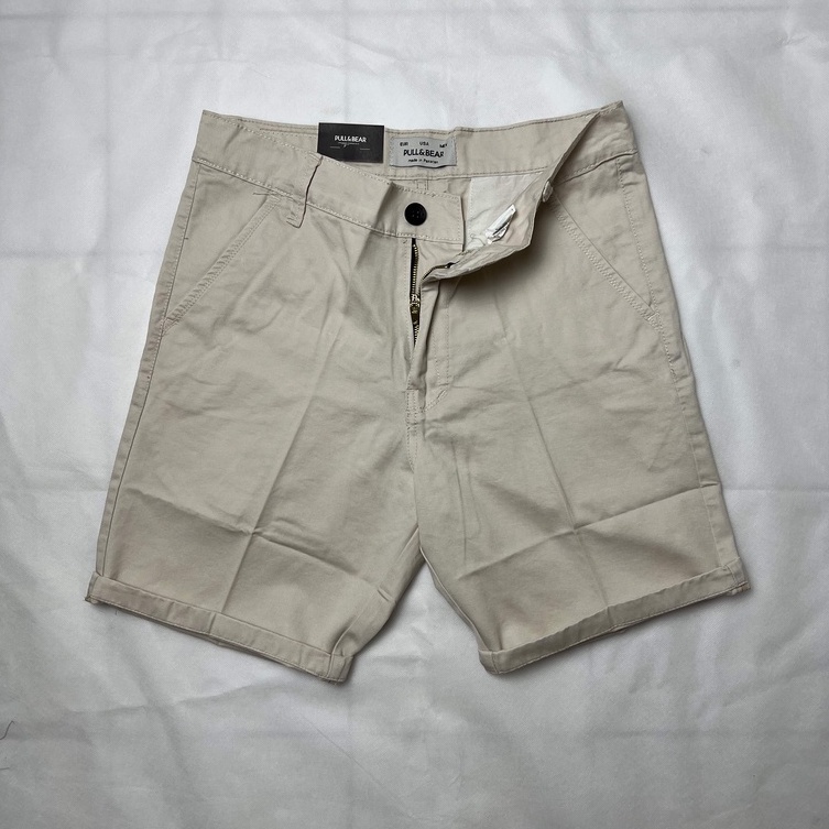 CELANA PENDEK PRIA CHINOS TROUSERS PULL&amp;BEAR P&amp;B PULL AND BEAR SHORTS PULLANDBEAR BLACK HIJAU ARMY