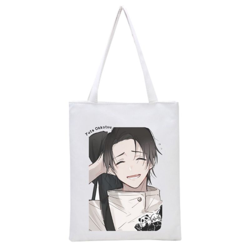 BISA CUSTOM TOTEBAG RESLETING JUJUTSU KAISEN ANIME Tas manga tote bag gojo yuji megumi mahito