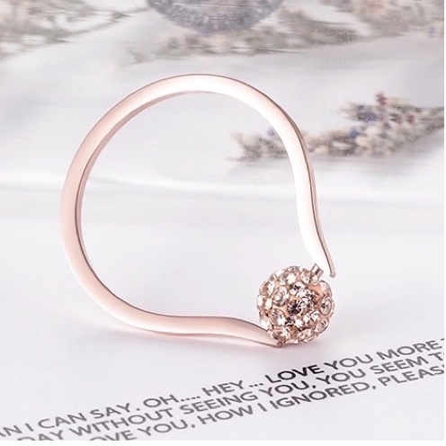 Cincin bola disko titanium korea fashion anti karat