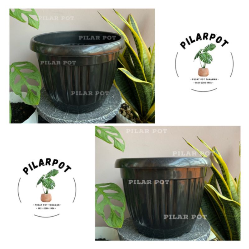 pot bunga tanaman plastik hitam Grace 30 kuping - GRACE 30 KUPING