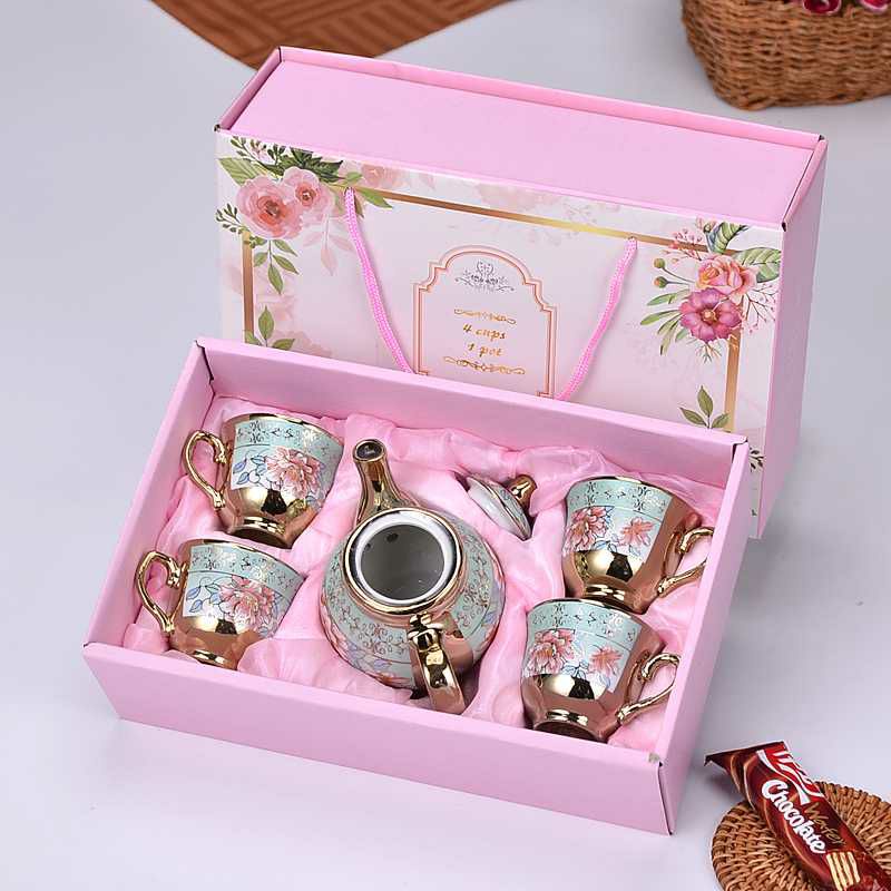 

Hampers/gift/kado pernikahan Sunfily CANGKIR TEKO Keramik set 4 in 1 european style