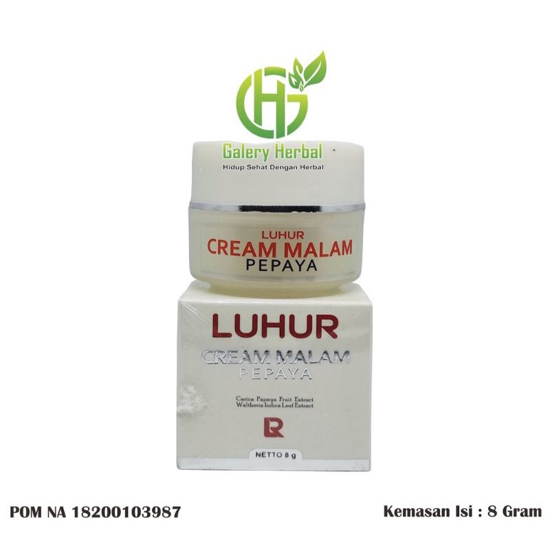 CREAM MALAM PEPAYA LUHUR | NIGHT CREAM LUHUR | KRIM MALAM PEPAYA LUHUR KEMASAN