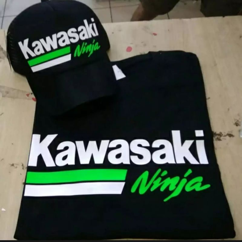 kaos kawasaki ninja 2 tak kaos kawasaki ninja 250 topi kawasaki ninja kaos motorsport bonus topi