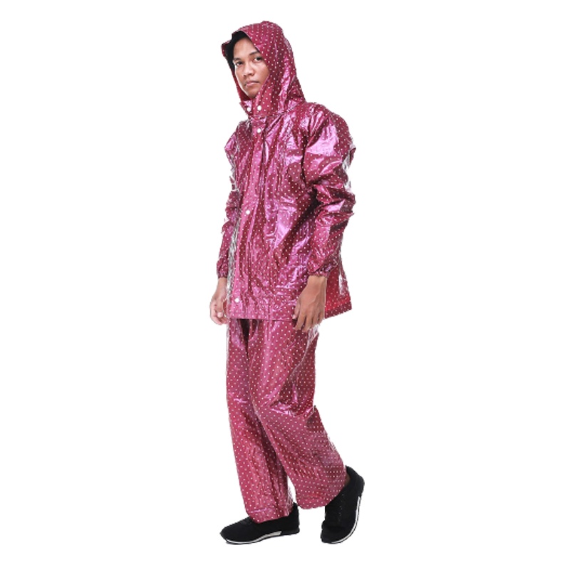 Jas Hujan Setelan Motif Polkadot / Mantel Hujan / Mantel / Raincoat / Jas Hujan Dewasa Baju Celana Polkadot / Jas Hujan Polkadot Dewasa / Jas Hujan Motif / Jas Hujan Jaket Celana