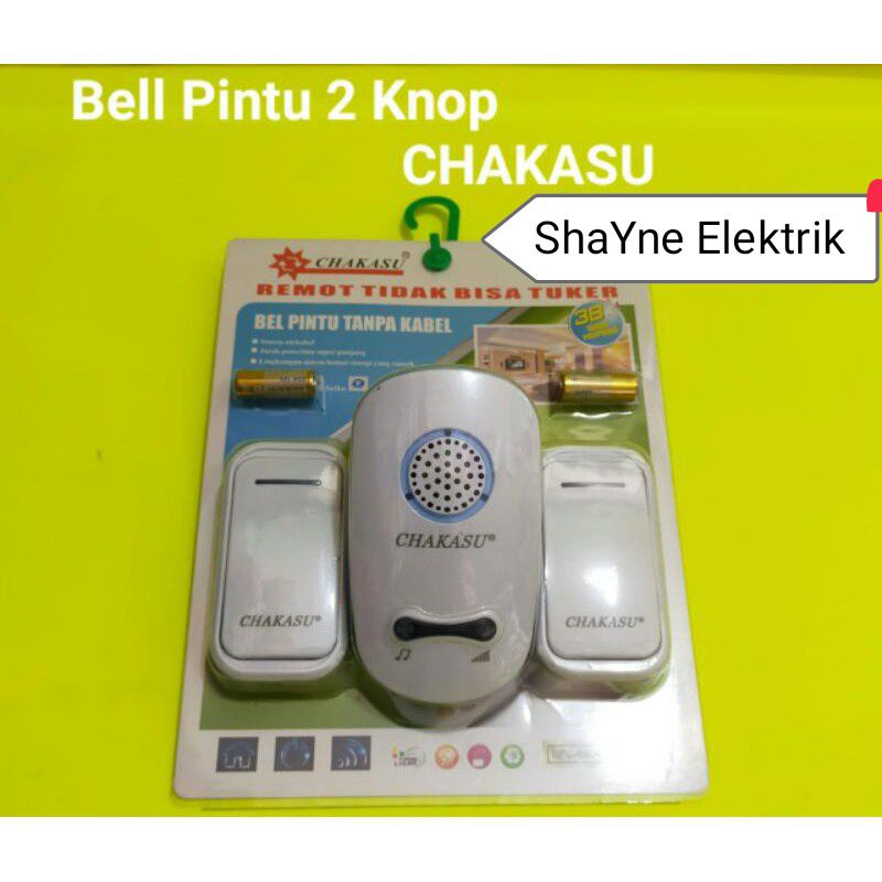 Bel Pintu Rumah Wireless 2 Tombol Chakasu