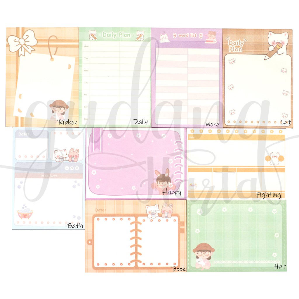 Memo Daily Plan Colorful Cute Memopad Lucu Notes Unik DIY Scrapbook GH 301257