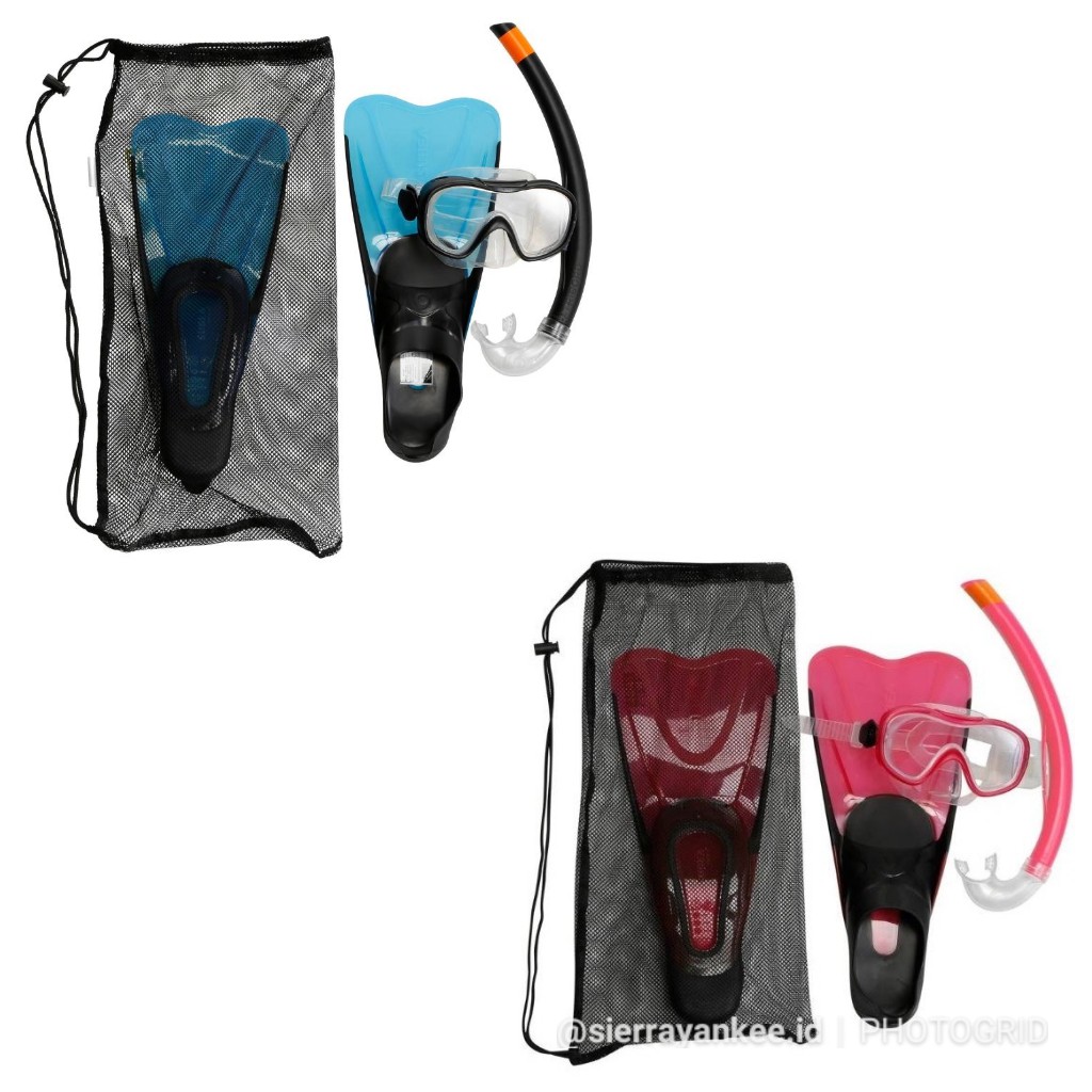ALAT SNORKELING ANAK SUBEA PMT 100 KIDS FINS MASK AND SNORKEL SNORKELLING SET FINS SWIMMING SCUBA DI