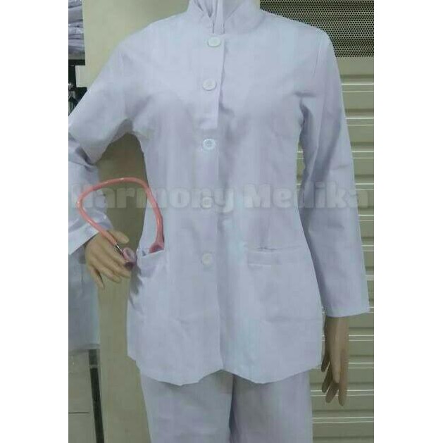 Baju Perawat Bidan Dinas AKPER AKBID Wanita Lengan Panjang