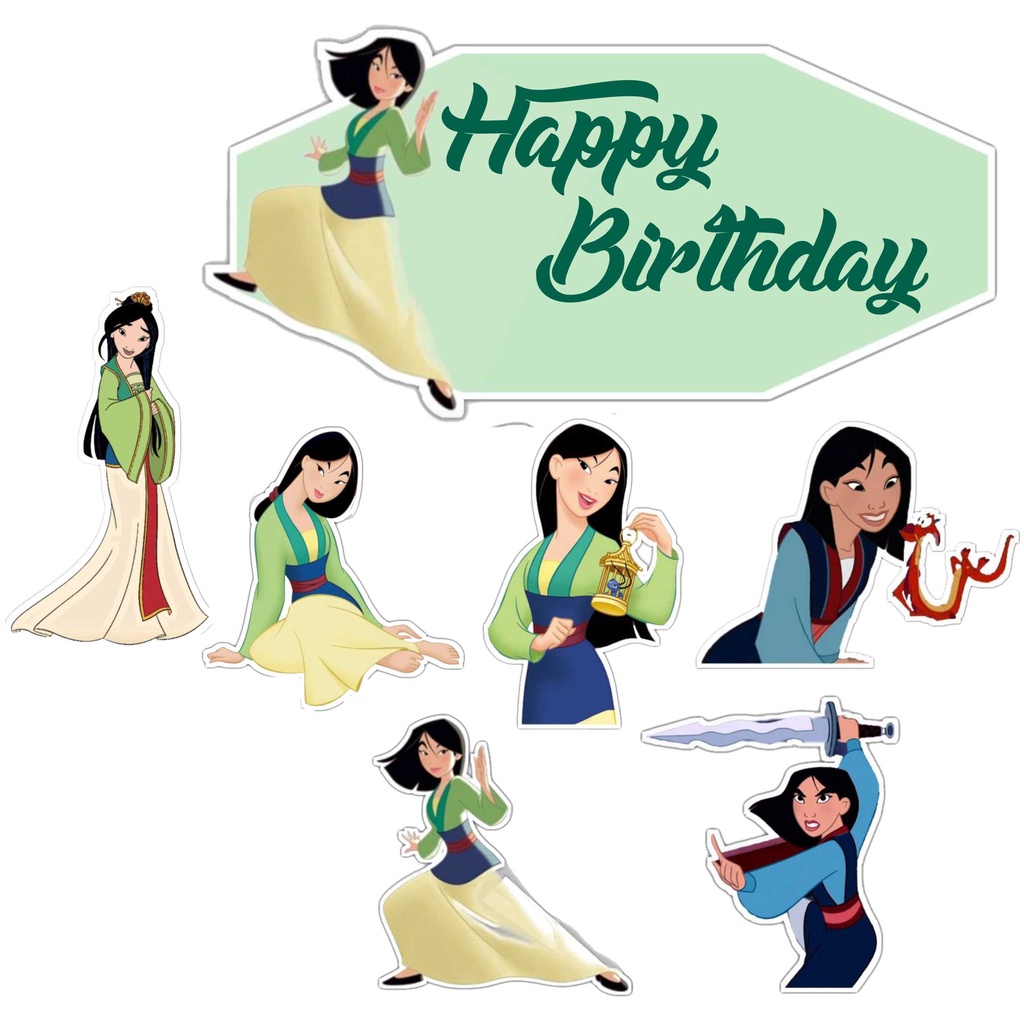 

TOPPER CAKE CUSTOM TOPPER ULANG TAHUN / HIASAN KUE MULAN