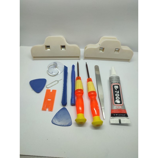 Obeng Set Reparasi 8 in 1 &amp; 10 in 1 set Lem T7000 15 Ml / B7000 15 ML &amp; 3 ML Universal buat semua HP