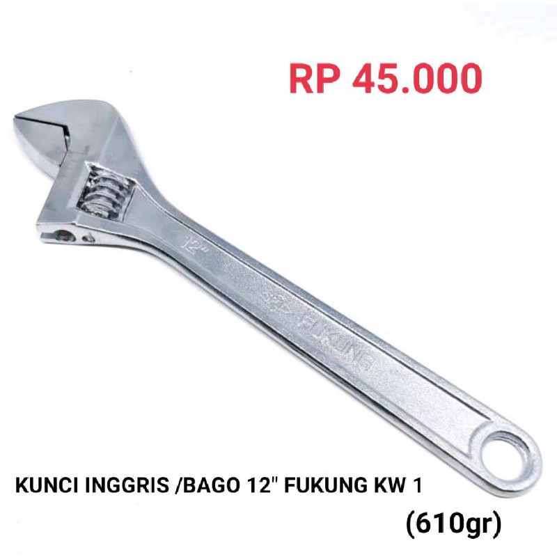 KUNCI INGGRIS / KUNCI BAGO FUKUNG KW 1 ORIGINAL 12&quot;