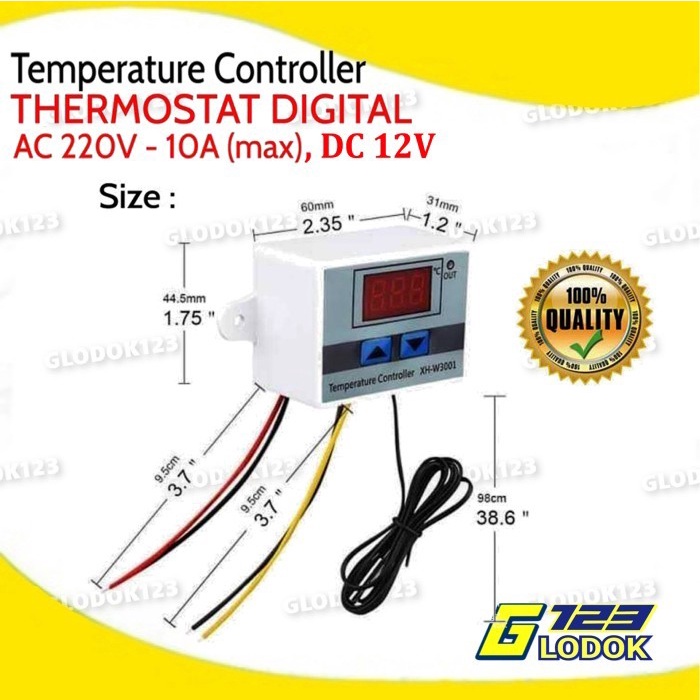 Thermostat Digital AC 220V Termostat Alat Pengatur Suhu W3001