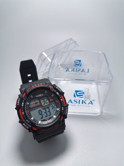 LASIKA 608 asli jam tangan sporty remaja dewasa pria wanita anti air led