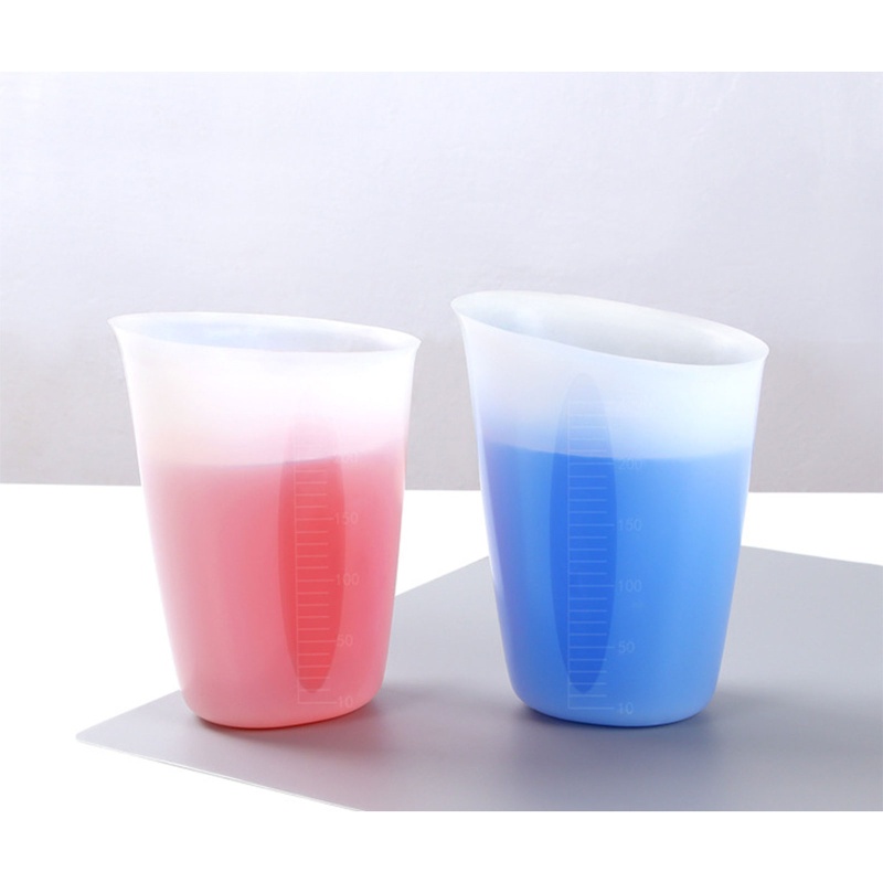 Siy 250 ml Silikon Gelas Ukur Bening Graduated Epoxy Split Cup Untuk DIY Kerajinan Casting Alat UV Resin Cetakan Perhiasan