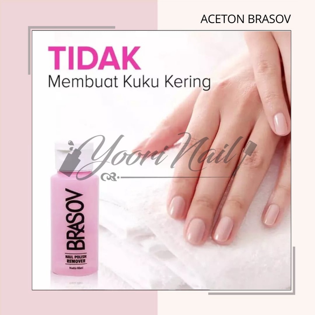 Aseton Brasov pembersih kutek original BPOM halal cat kuku 65ml nail polish remover kutek ada bpom