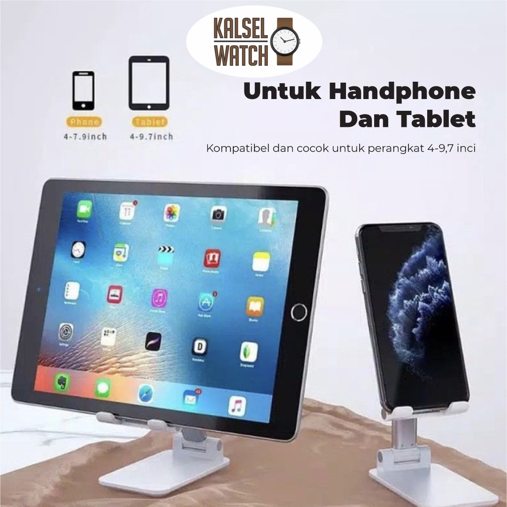 Dudukan Stand Holder HP Meja Sandaran Penyangga Handphone Tablet Lipat Folding / Phone Holder Stand HP Dudukan Handphone PAD Desktop Bracket Meja Foldable Folding Desktop HP1