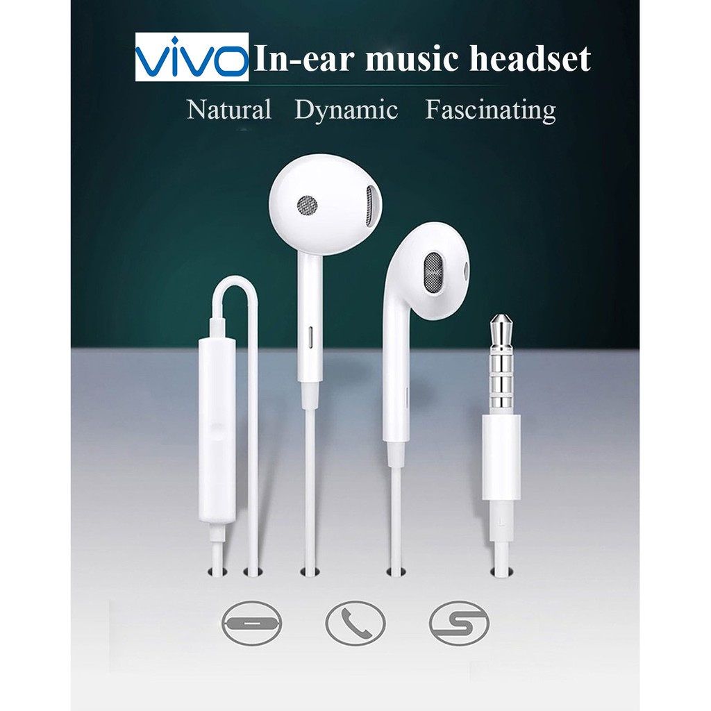 Headset Handsfree Vivo Y50 Y30 Z1 Pro S1 Pro S1 V19 Y91 Y93 Y20 Y51 Y53 Earphone ORI Bass