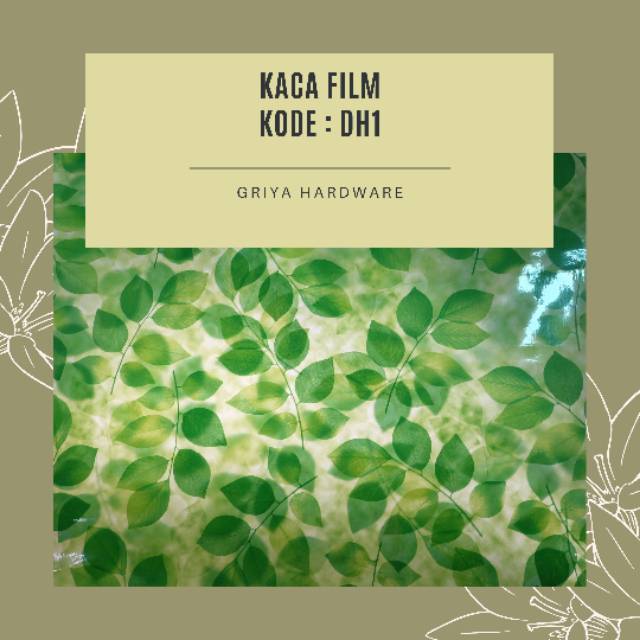 STIKER KACA FILM MOTIF DAUN WARNA HIJAU