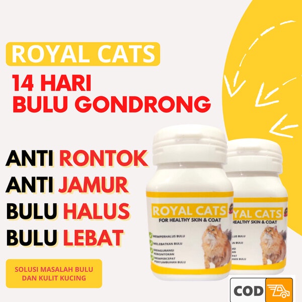 ROYAL CATS Vitamin Pelebat Bulu Kucing Pencegah Obat Anti Rontok Jamur