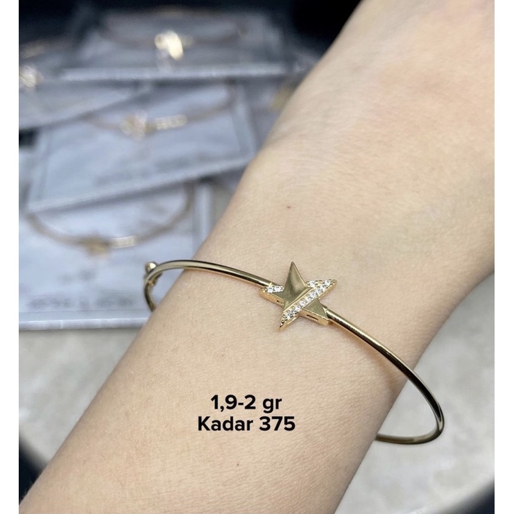 Gelang emas asli wanita fashion kadar 375 pameran yt utama putra gram ringan