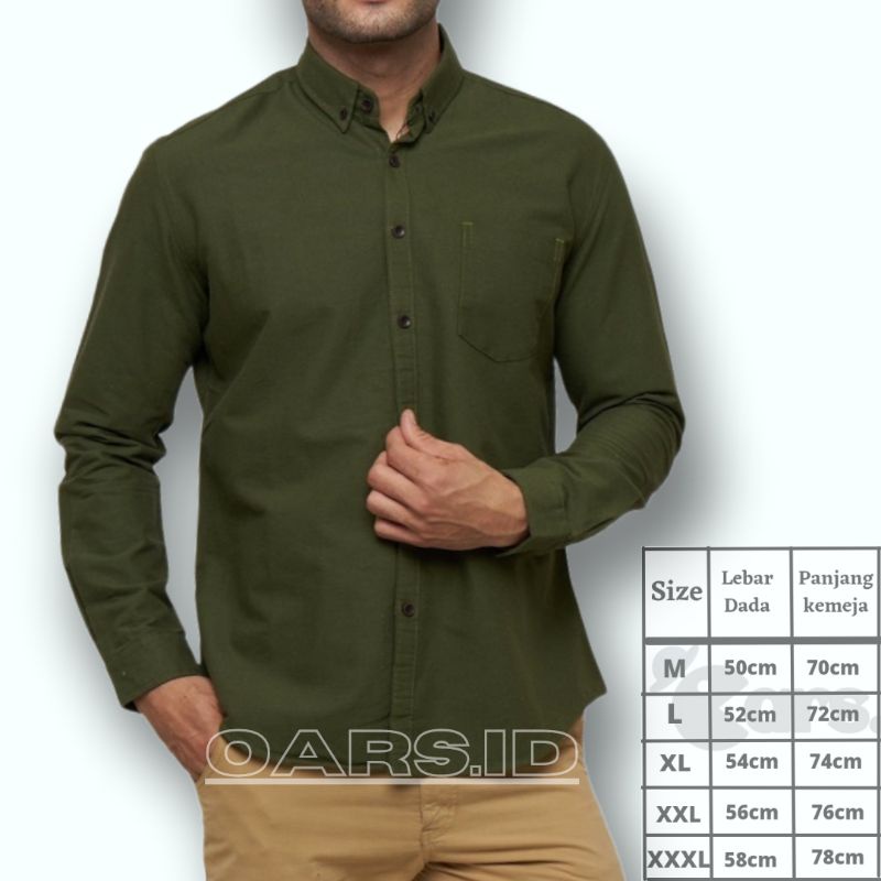 kemeja pria polos lengan panjang slimfit kuning mustard kunyit jumbo kasual merah maroon hitam tosca navy hijau army