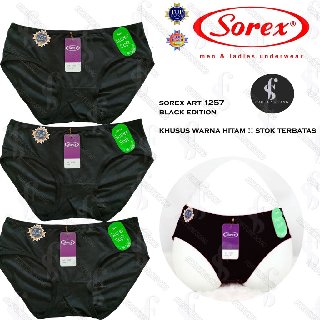 Celana Dalam Wanita Sorex KHUSUS HITAM Art 1257 Black Edition
