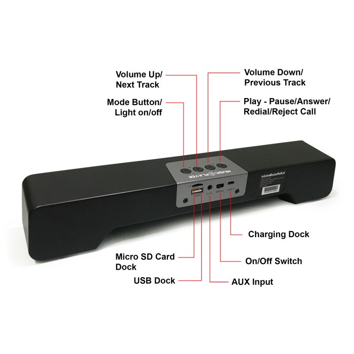 s01Gfgt0 Simbadda Portable Bluetooth Speaker Cst 350N Mini Soundbar 5024114F