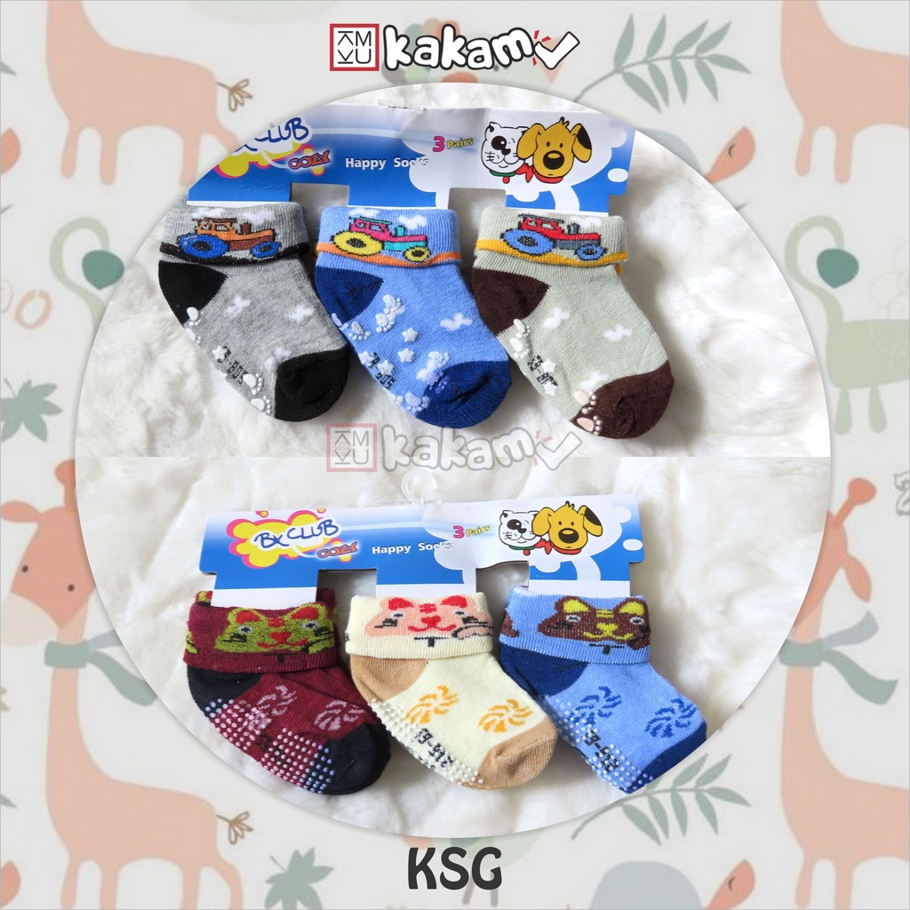 Kakamu Paket Kaos Kaki Bayi Boneka Motif Karakter Mix 12pcs