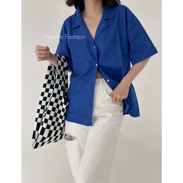 Joe Top - Kemeja Wanita Basic - Atasan Wanita Bahan Katun Premium 225