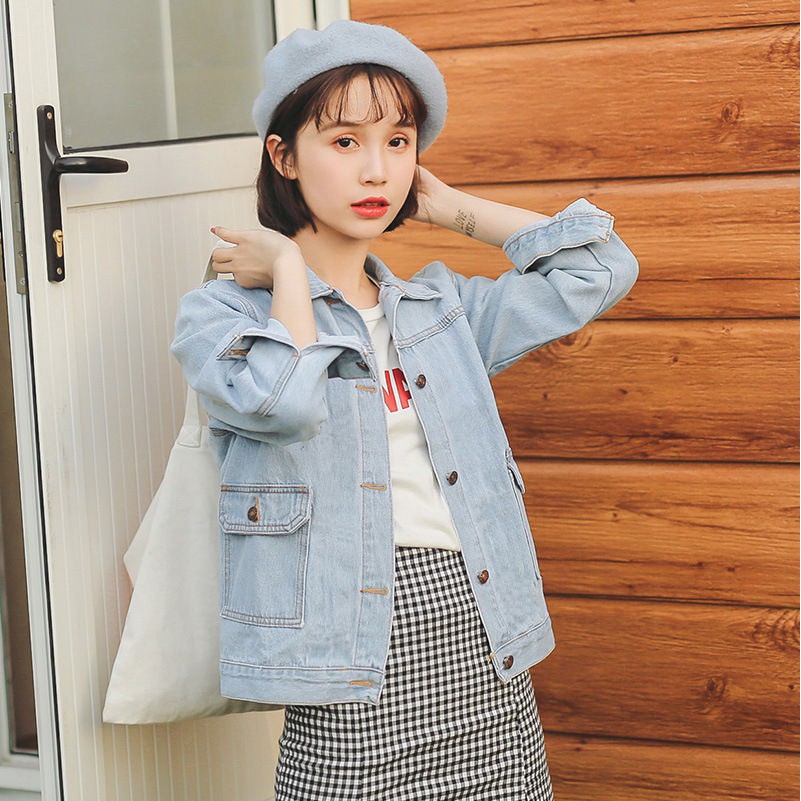 JAKET GISKA / BAHAN JEANS ASLI + POCKET LD 100 PJ 50 TERMURAH