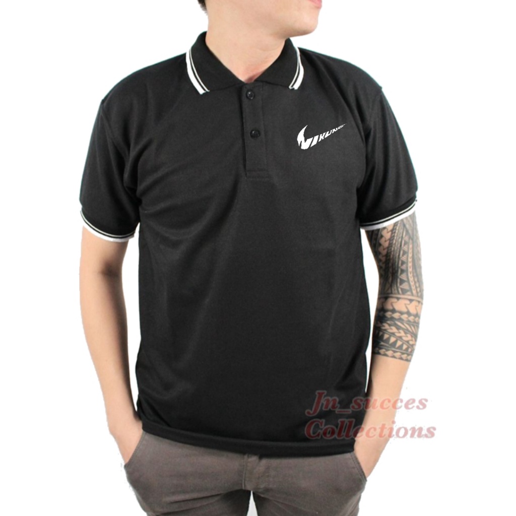 Kaos Kerah Polo List Motif NIKUNG / Kaos Kerah Polo List / Kaos Polo Shirt Pria