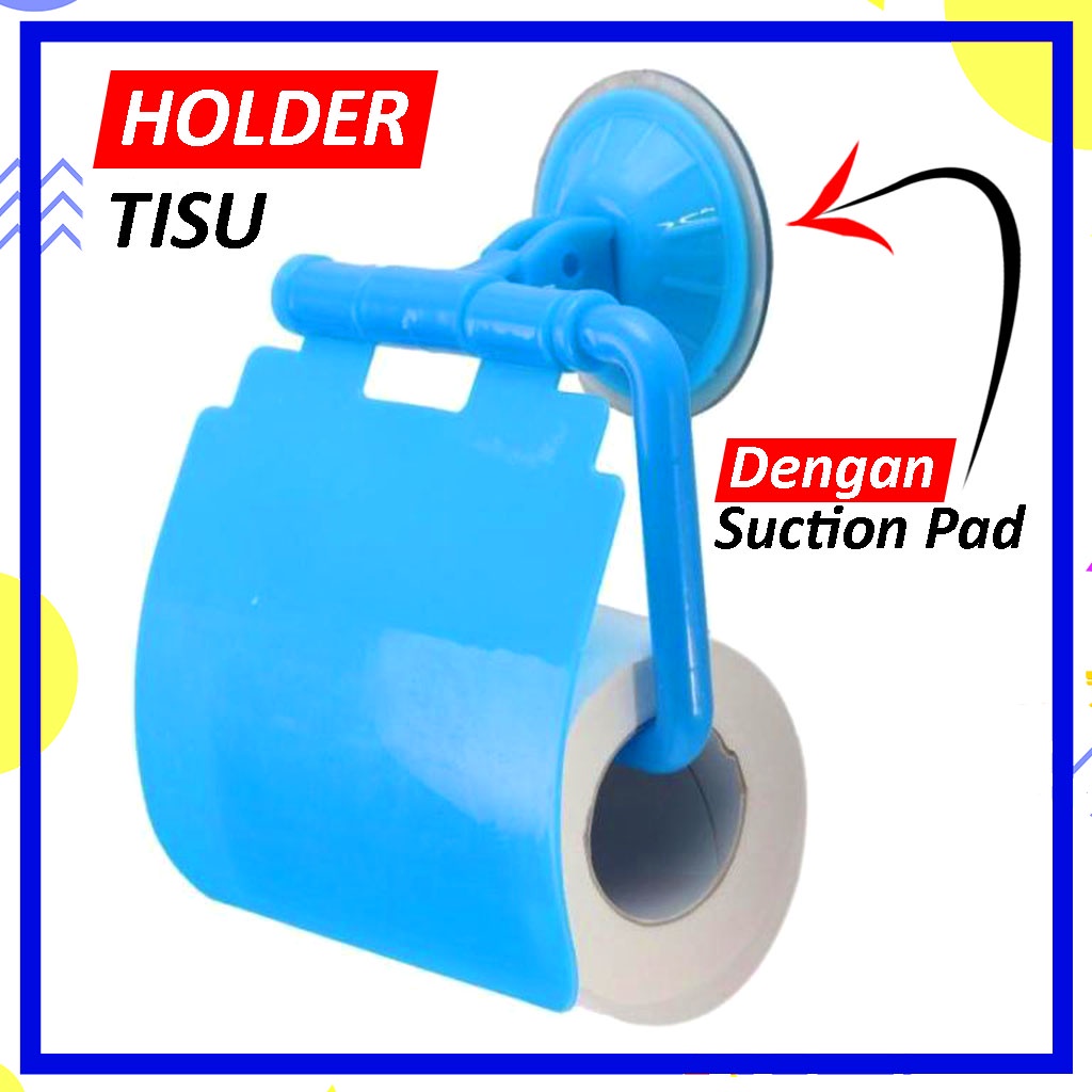 1 Pcs Tempat Tisu Gulung Toilet Roll Holder / Gantungan Tisu Tempel Vacum Sedot Tanpa Paku Tanpa Lem