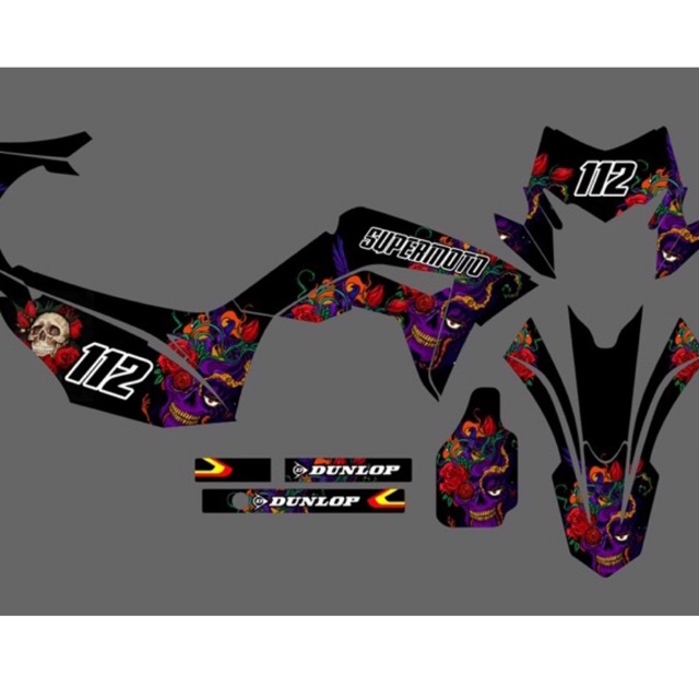DECAL CUSTOME HONDA CRF 150 L BUNGA SUPERMOTO