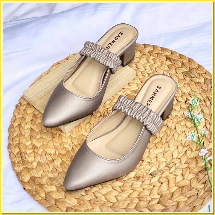 Monaco Heels Wanita Tapak Tahu 5 Cm Putih Premium Sandal Sendal High Heels Hak Tahu Wanita Dd04 Pr S
