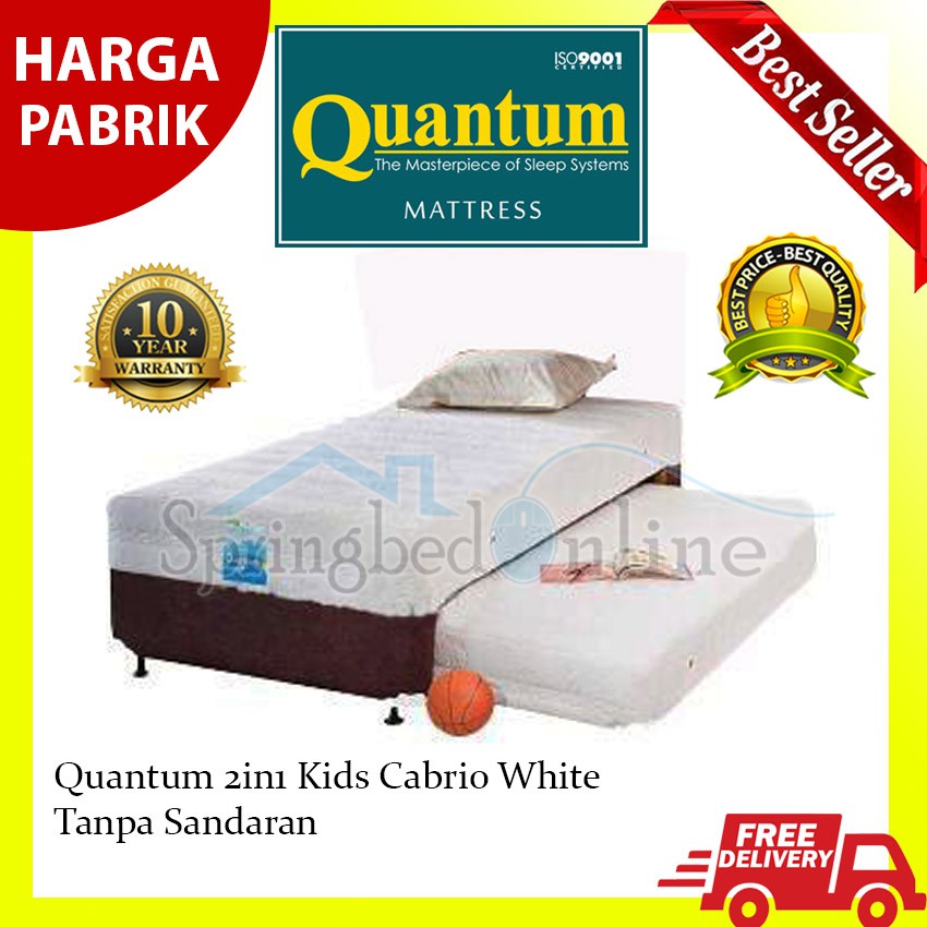 Quantum 2in1 Kids Cabrio White- Springbed (Tanpa Sandaran)