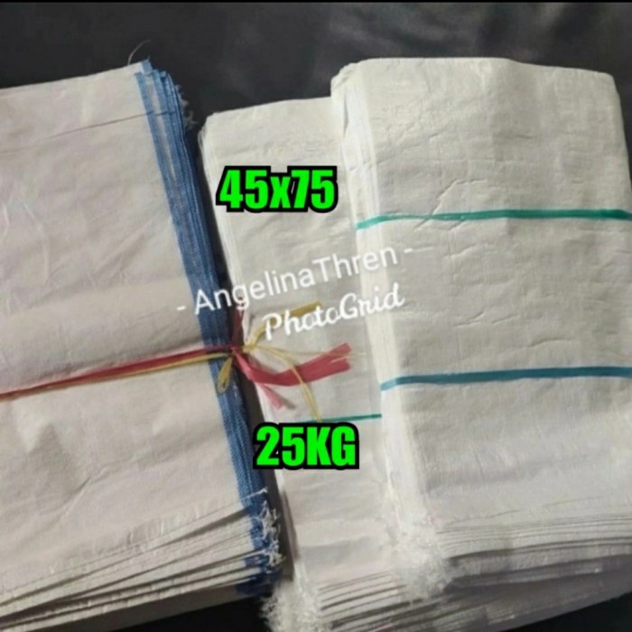 Karung beras 25kg - Karung Plastik 45x75 - Karung Baru 25kg